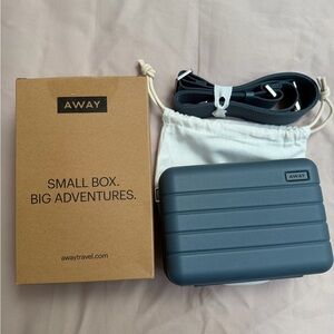 NEW NIB Away Travel The Mini Crossbody Coast Blue $75 Polycarbonate Shell Bag